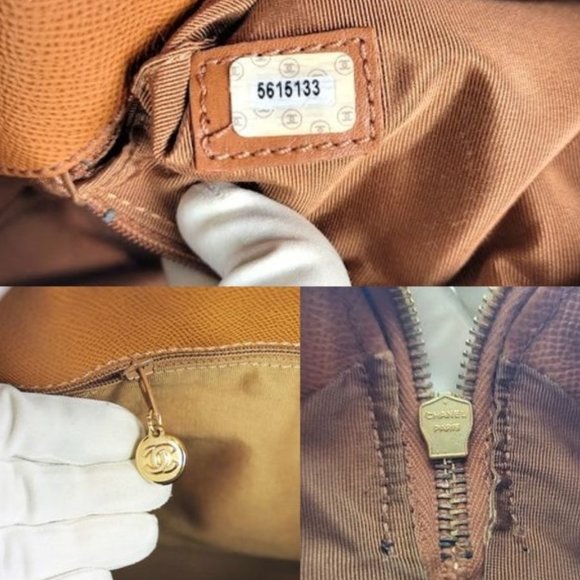 Chanel Tan Caviar Leather Vintage Travel Bag - Picture 11 of 12